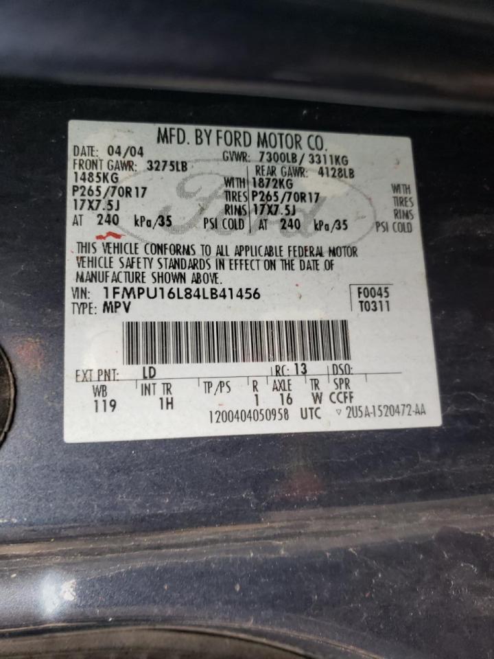 Photo 10 from auction – 2004 FORD EXPEDITION with VIN 1FMPU16L84LB41456