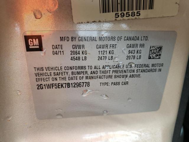 Foto 10 de la subasta – 2011 CHEVROLET IMPALA LS con VIN 2G1WF5EK7B1296778