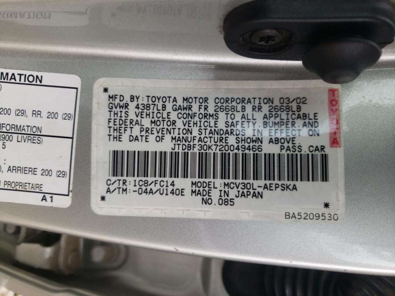 Photo 10 from auction – 2002 TOYOTA CAMRY LE with VIN JTDBF30K720049466