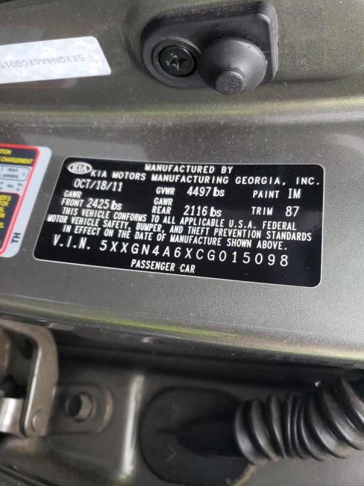 Photo 10 from auction – 2012 KIA OPTIMA EX with VIN 5XXGN4A6XCG015098