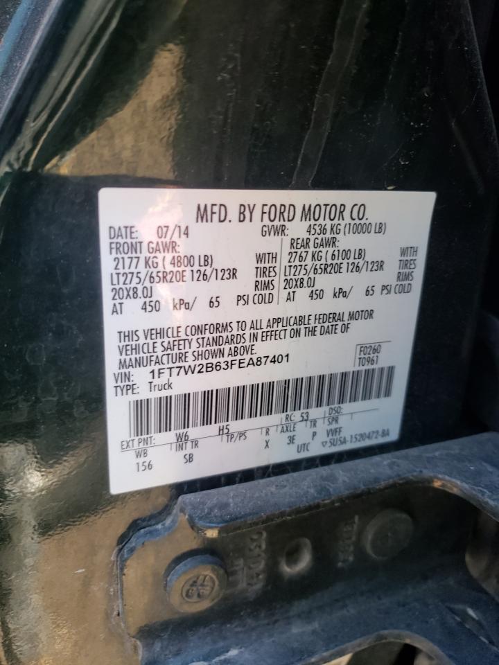 Photo 10 from auction – 2015 FORD F250 SUPER with VIN 1FT7W2B63FEA87401