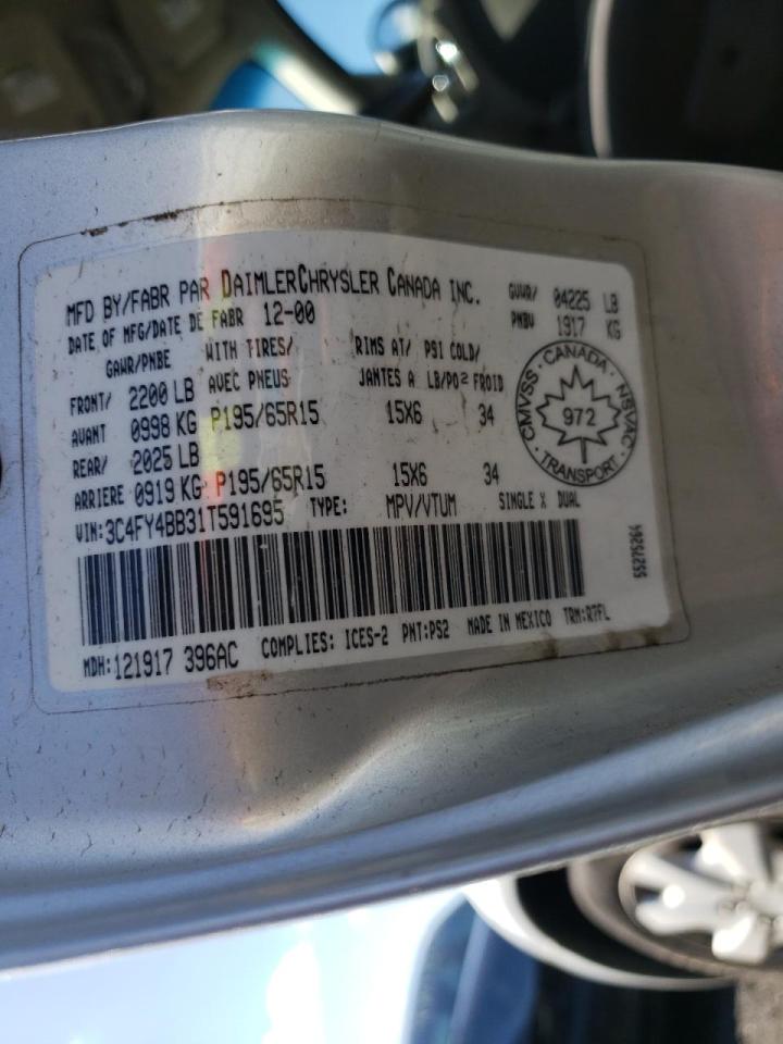 Photo 10 from auction – 2001 CHRYSLER PT CRUISER with VIN 3C4FY4BB31T591695