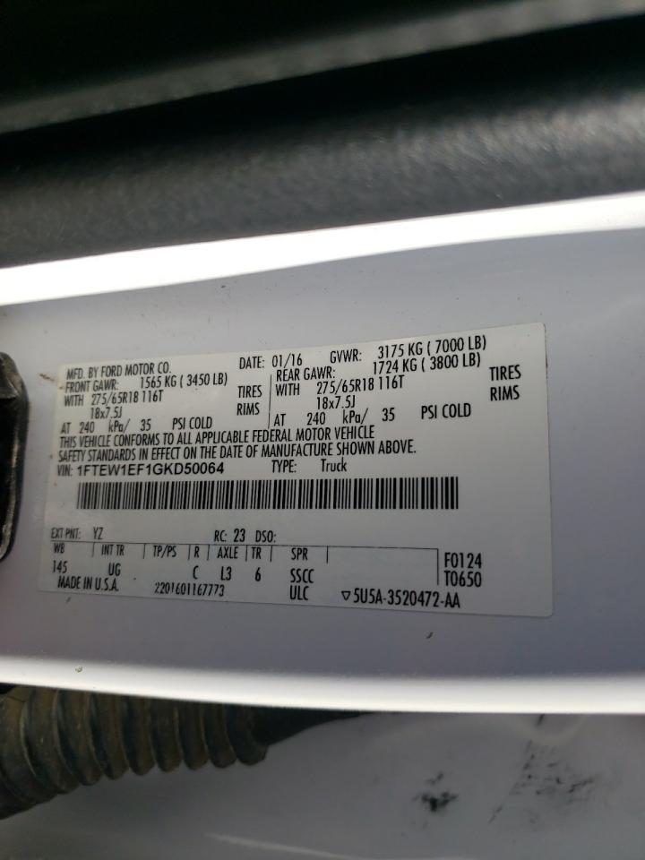 Photo 10 from auction – 2016 FORD F150 SUPER with VIN 1FTEW1EF1GKD50064