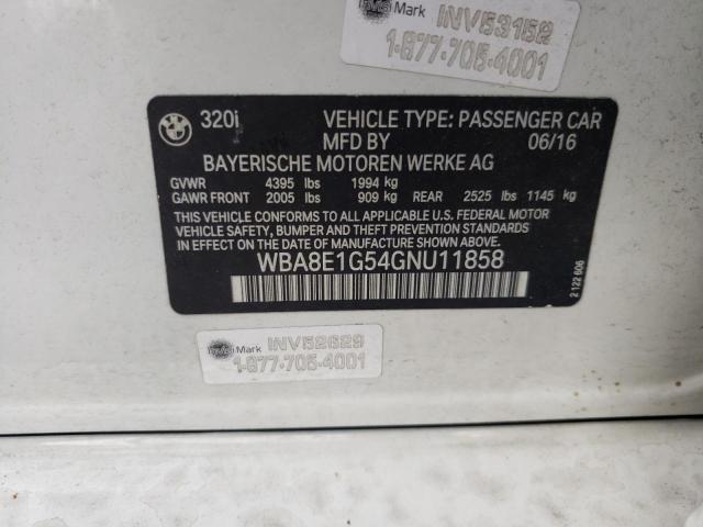 Photo 10 from auction – 2016 BMW 320 I with VIN WBA8E1G54GNU11858