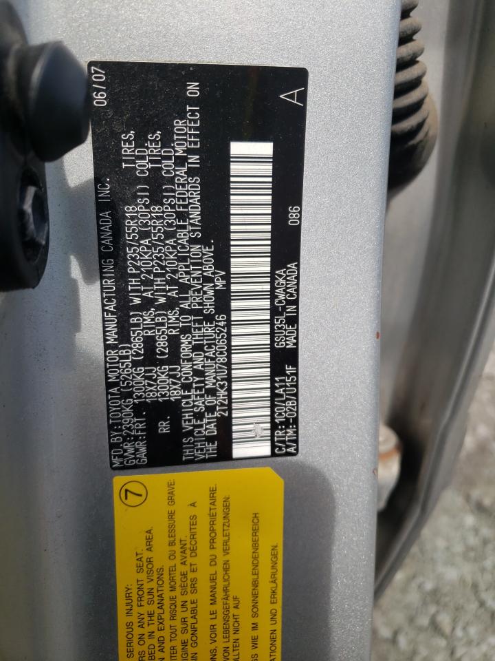 Photo 10 from auction – 2008 LEXUS RX 350 with VIN 2T2HK31U78C065246