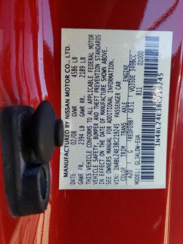 Photo 10 from auction – 2008 NISSAN ALTIMA 3.5 with VIN 1N4BL24E38C219245