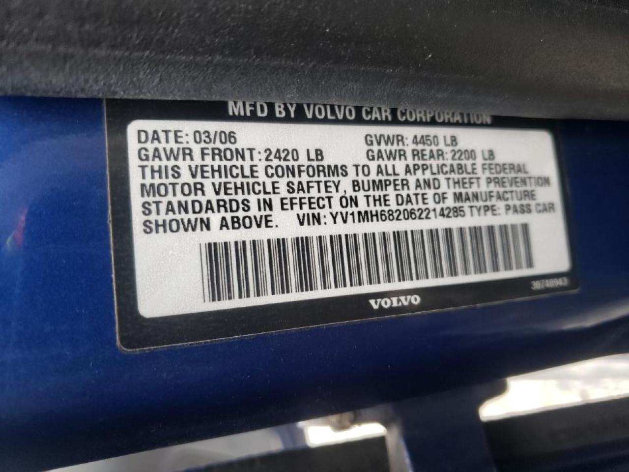 Photo 10 from auction – 2006 VOLVO S40 T5 with VIN YV1MH682062214285
