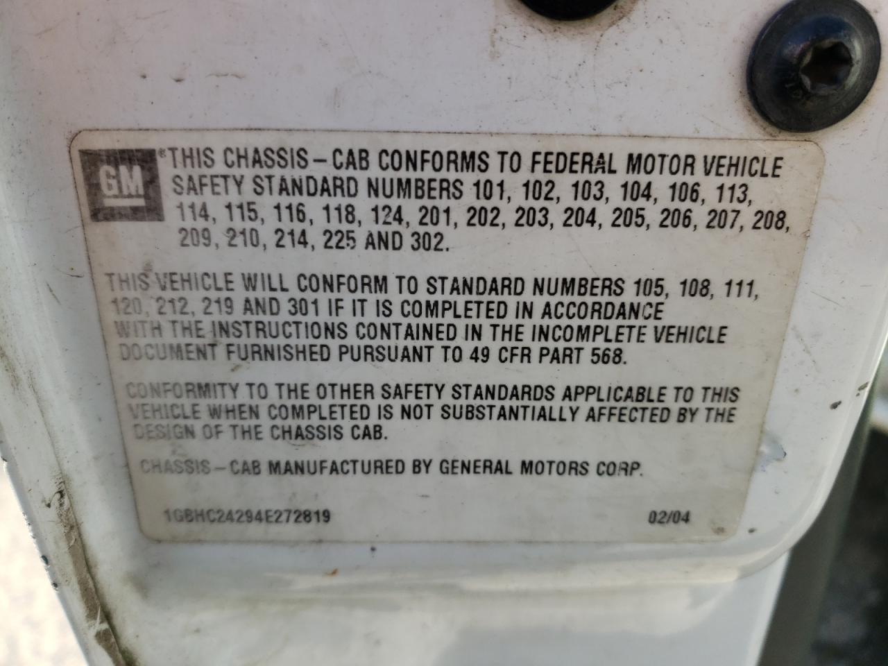 Photo 10 from auction – 2004 CHEVROLET SILVERADO with VIN 1GBHC24294E272819