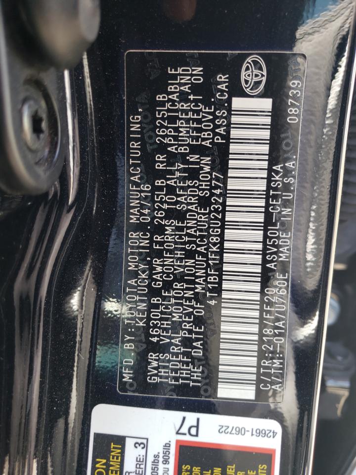 Photo 10 from auction – 2016 TOYOTA CAMRY LE with VIN 4T1BF1FK8GU232477