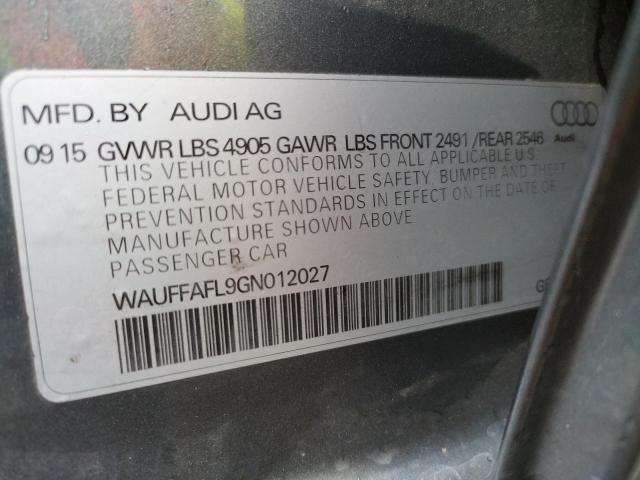 Photo 10 from auction – 2016 AUDI A4 PREMIUM with VIN WAUFFAFL9GN012027