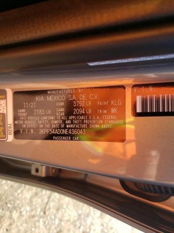 Photo 10 from auction – 2022 KIA FORTE EX with VIN 3KPF54AD0NE436043