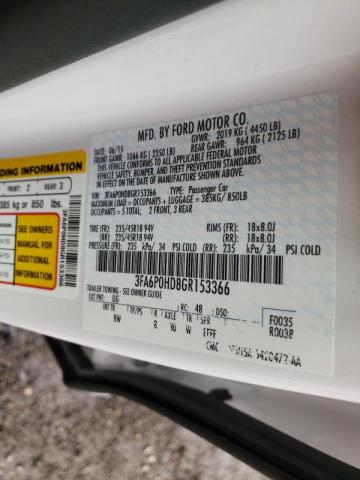 Photo 10 from auction – 2016 FORD FUSION SE with VIN 3FA6P0HD8GR153366