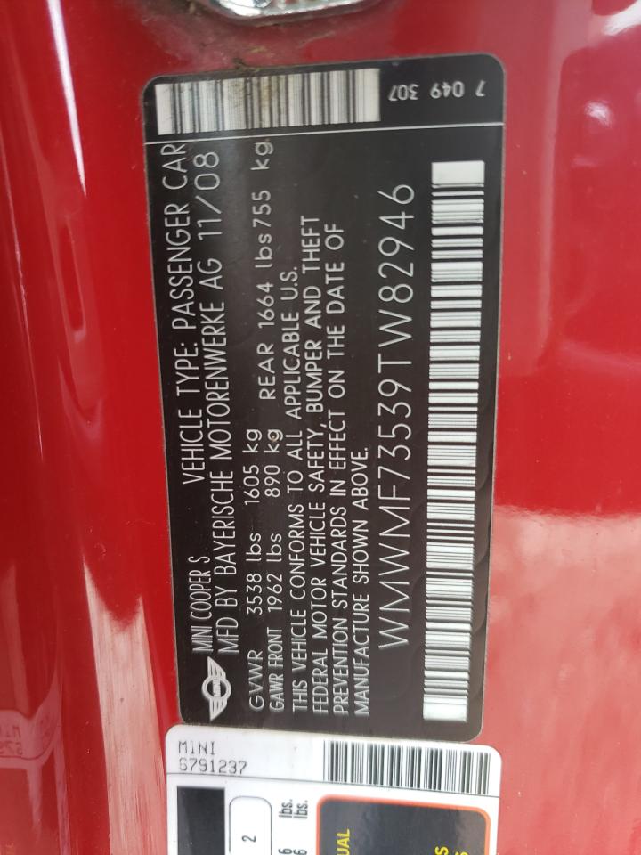 Photo 10 from auction – 2009 MINI COOPER S with VIN WMWMF73539TW82946
