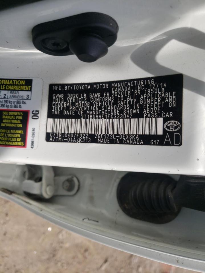 Photo 10 from auction – 2015 TOYOTA COROLLA L with VIN 2T1BURHE1FC333047