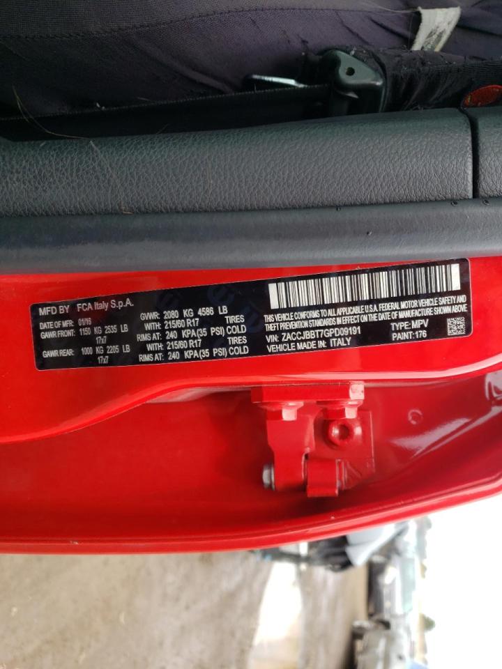 Photo 10 from auction – 2016 JEEP RENEGADE L with VIN ZACCJBBT7GPD09191