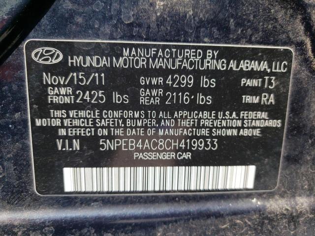 Photo 10 from auction – 2012 HYUNDAI SONATA GLS with VIN 5NPEB4AC8CH419933
