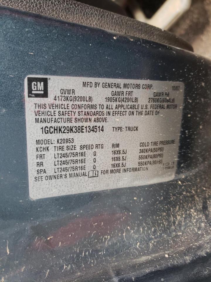 Photo 10 from auction – 2008 CHEVROLET 2500 with VIN 1GCHK29K38E134514