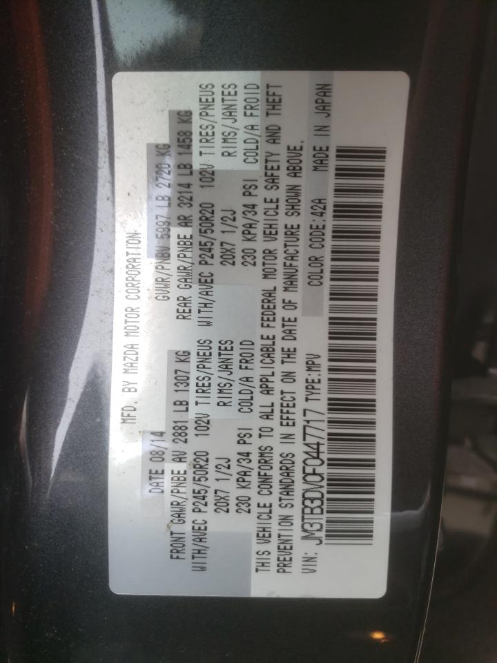 Photo 10 from auction – 2015 MAZDA CX-9 GRAND with VIN JM3TB3DV0F0447717