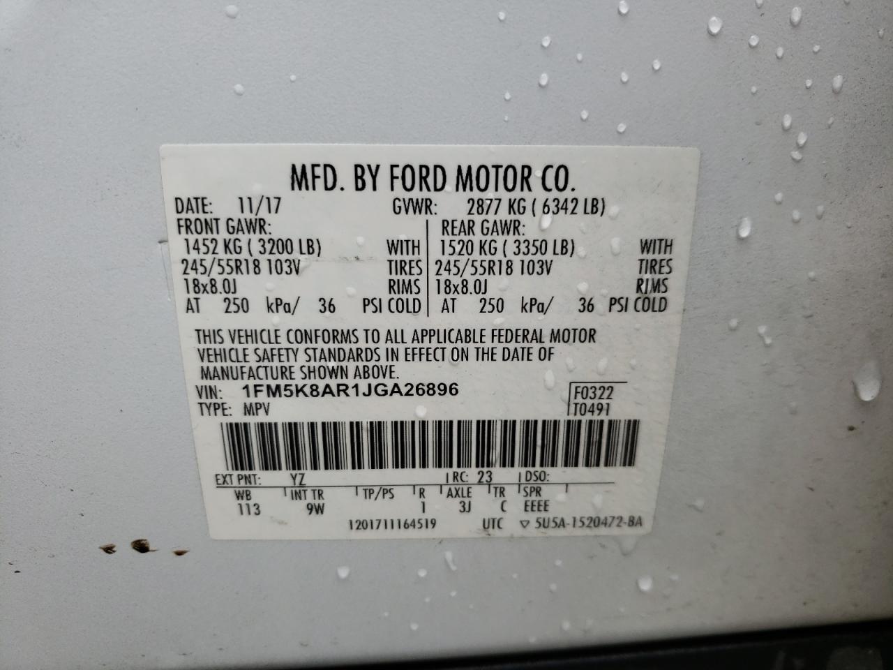 Photo 10 from auction – 2018 FORD EXPLORER P with VIN 1FM5K8AR1JGA26896