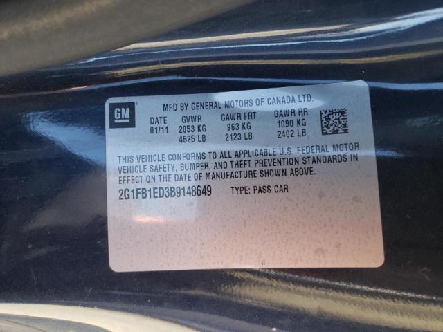 Photo 10 from auction – 2011 CHEVROLET CAMARO LT with VIN 2G1FB1ED3B9148649