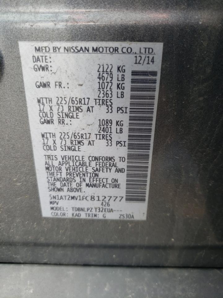 Photo 10 from auction – 2015 NISSAN ROGUE S with VIN 5N1AT2MV1FC812777