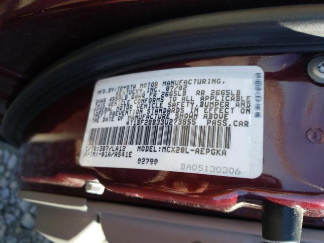 Photo 10 from auction – 2003 TOYOTA AVALON XL with VIN 4T1BF28B33U273855