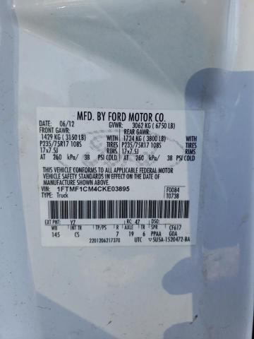 Photo 10 from auction – 2012 FORD F150 with VIN 1FTMF1CM4CKE03895