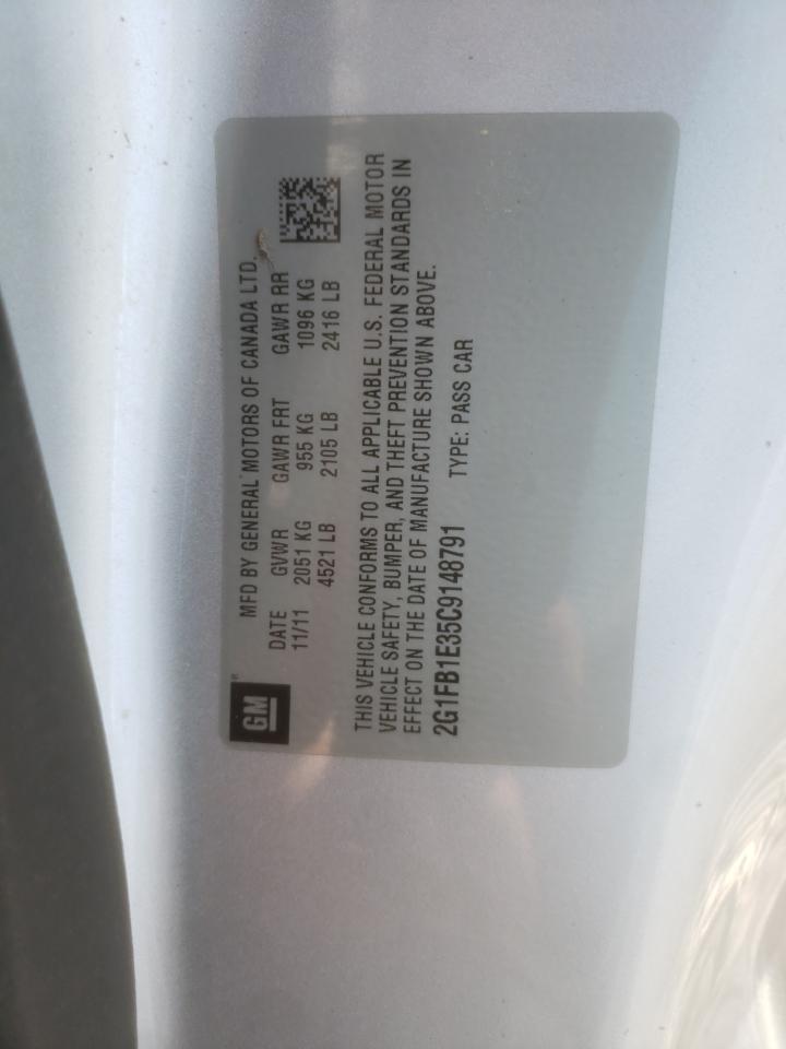 Photo 10 from auction – 2012 CHEVROLET CAMARO LT with VIN 2G1FB1E35C9148791