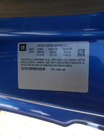 Photo 10 from auction – 2017 CHEVROLET CAMARO LS with VIN 1G1FA1RX9H0138346