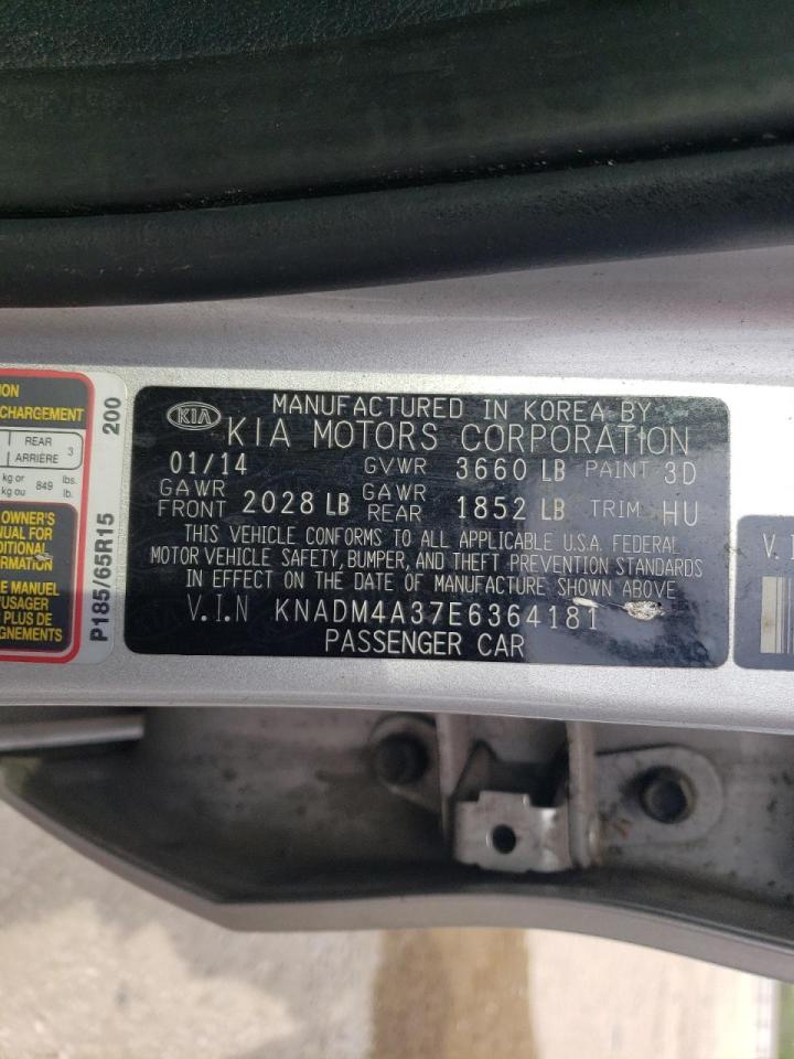 Photo 10 from auction – 2014 KIA RIO LX with VIN KNADM4A37E6364181