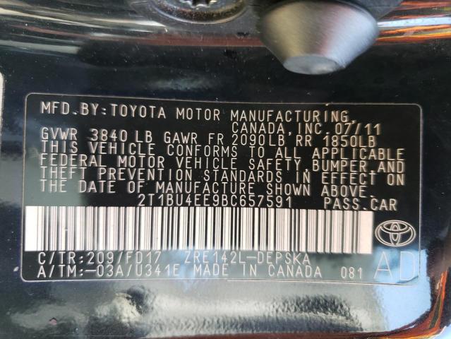 Photo 10 from auction – 2011 TOYOTA COROLLA BA with VIN 2T1BU4EE9BC657591