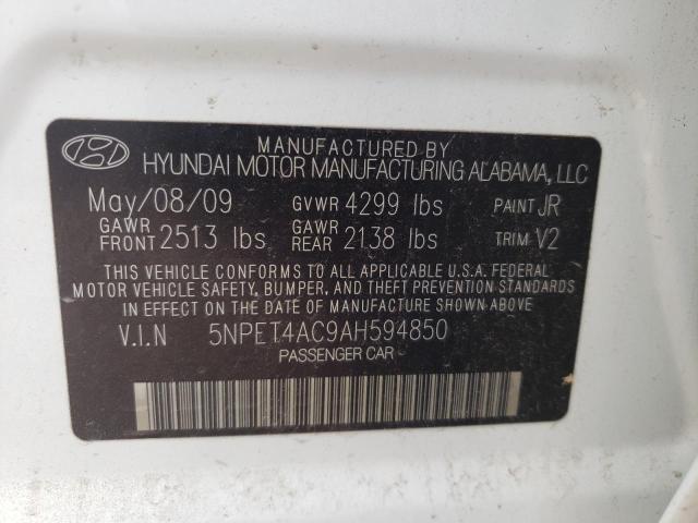 Photo 10 from auction – 2010 HYUNDAI SONATA GLS with VIN 5NPET4AC9AH594850