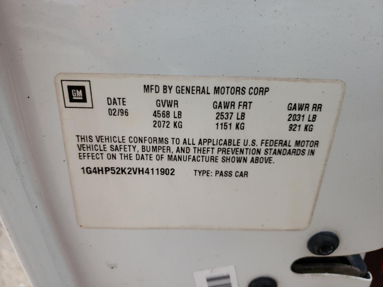 Photo 10 from auction – 1997 BUICK LESABRE CU with VIN 1G4HP52K2VH411902