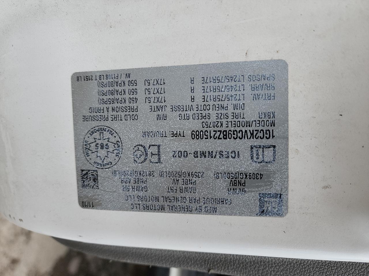 Photo 10 from auction – 2011 CHEVROLET SILVERADO with VIN 1GC2KVCG9BZ215089