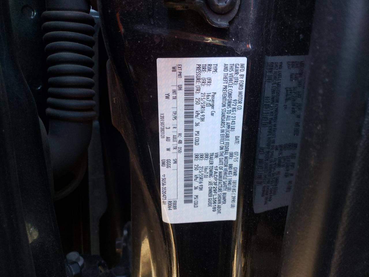 Photo 10 from auction – 2015 FORD FOCUS SE with VIN 1FADP3F29FL356189