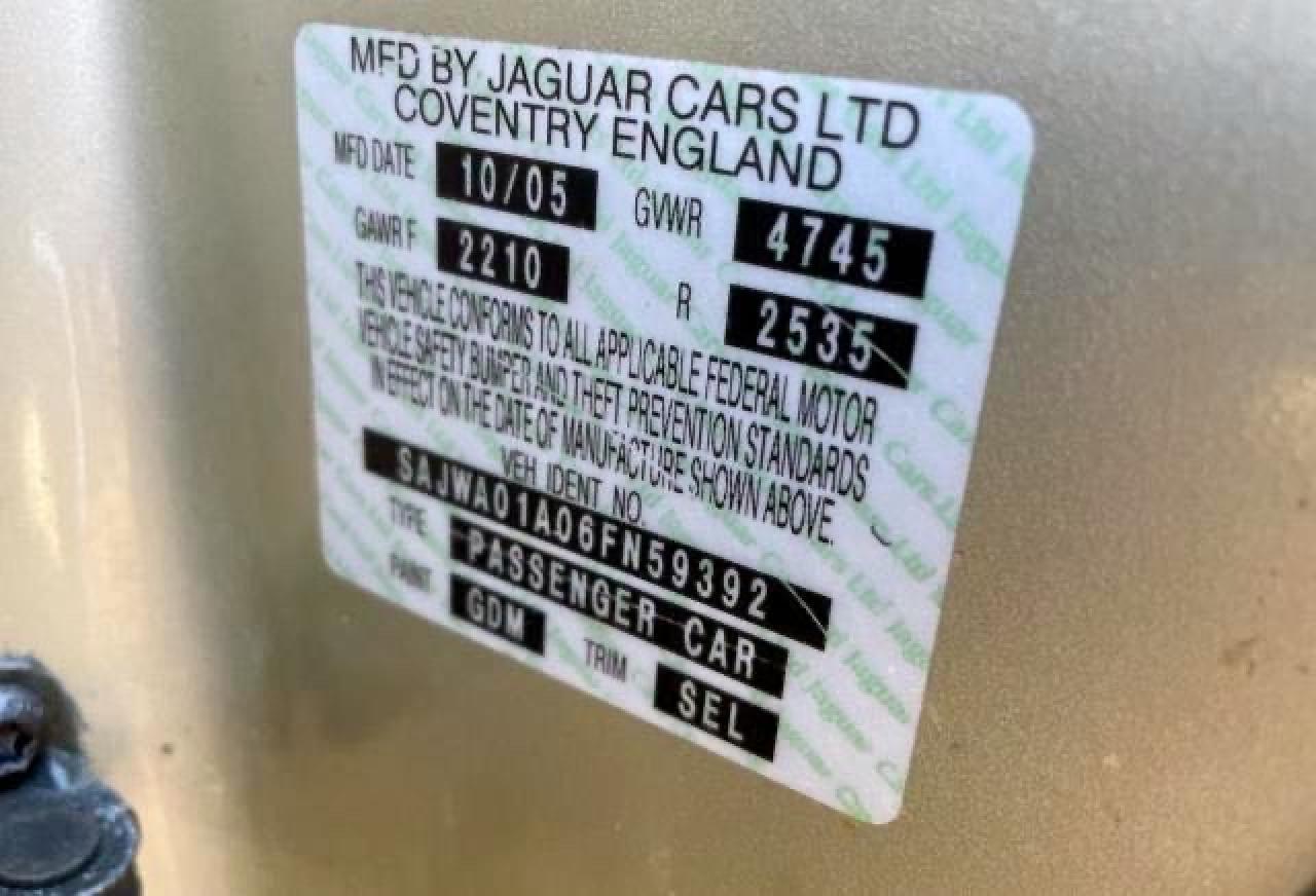 Photo 10 from auction – 2006 JAGUAR S-TYPE with VIN SAJWA01A06FN59392