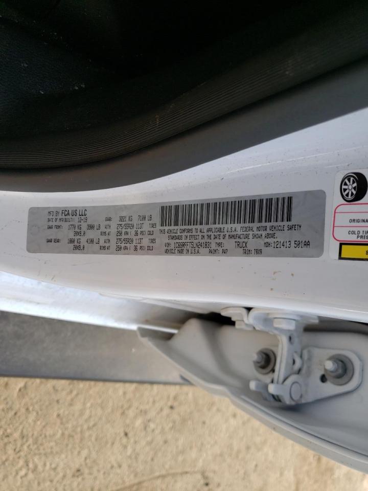 Photo 10 from auction – 2020 RAM 1500 BIG H with VIN 1C6SRFFT5LN241831