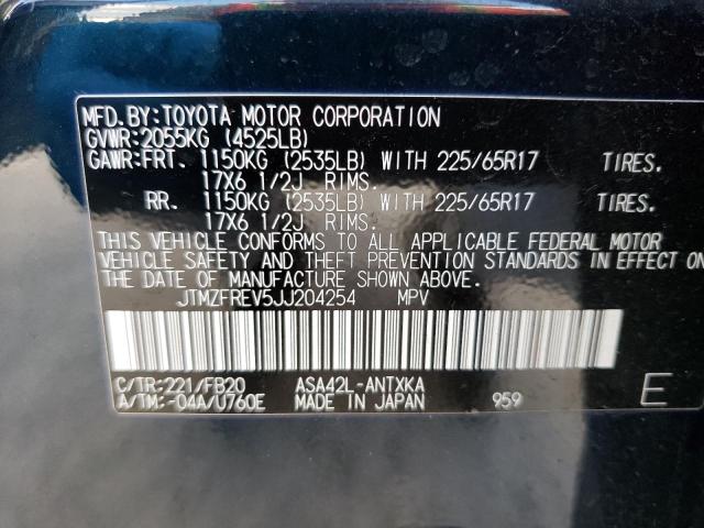 Photo 10 from auction – 2018 TOYOTA RAV4 LE with VIN JTMZFREV5JJ204254