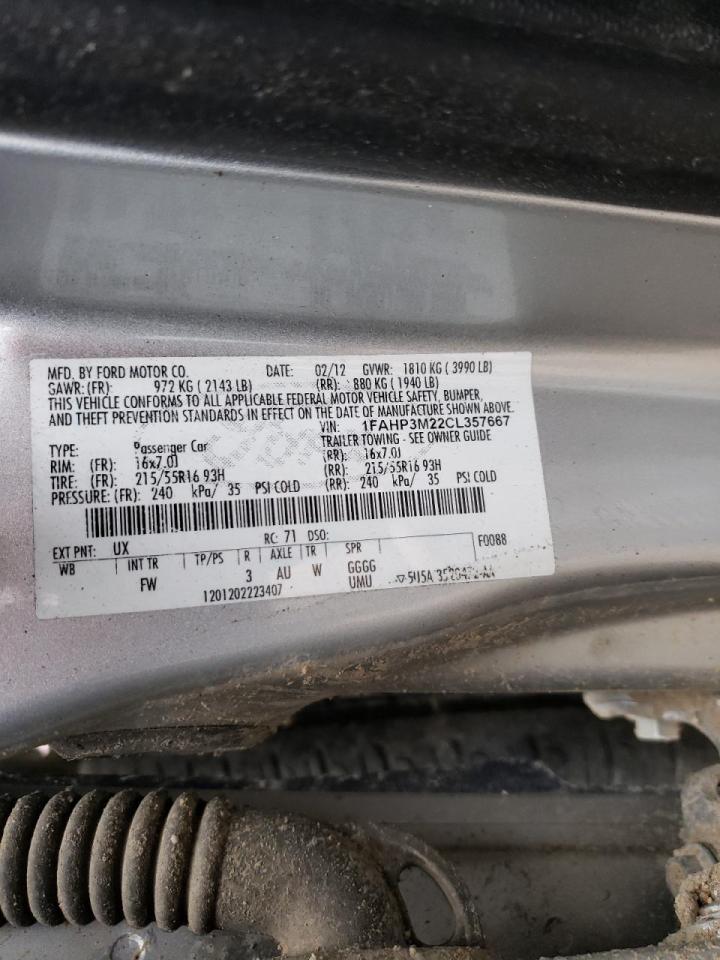Photo 10 from auction – 2012 FORD FOCUS SEL with VIN 1FAHP3M22CL357667