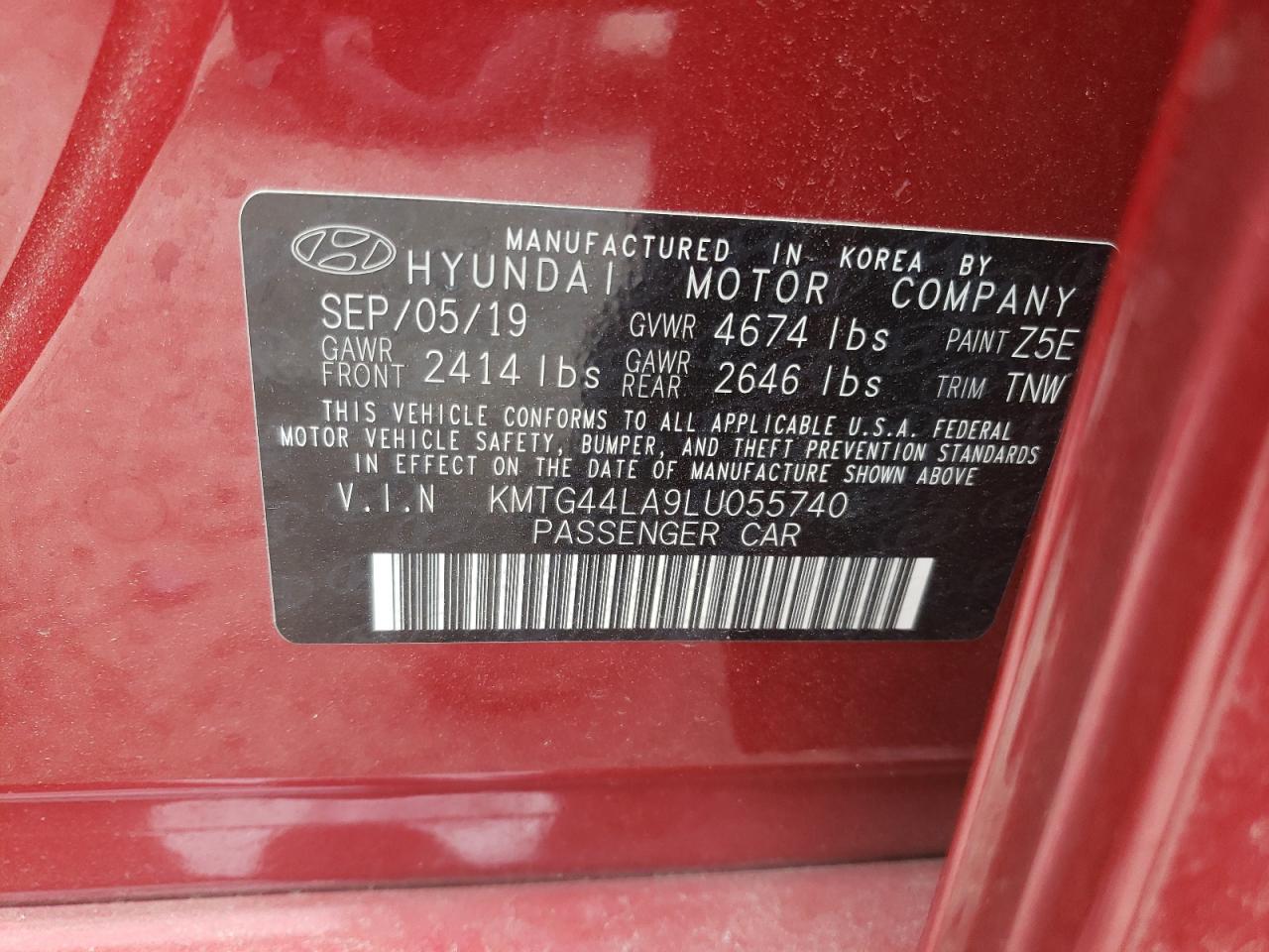 Photo 10 from auction – 2020 GENESIS G70 PRESTI with VIN KMTG44LA9LU055740