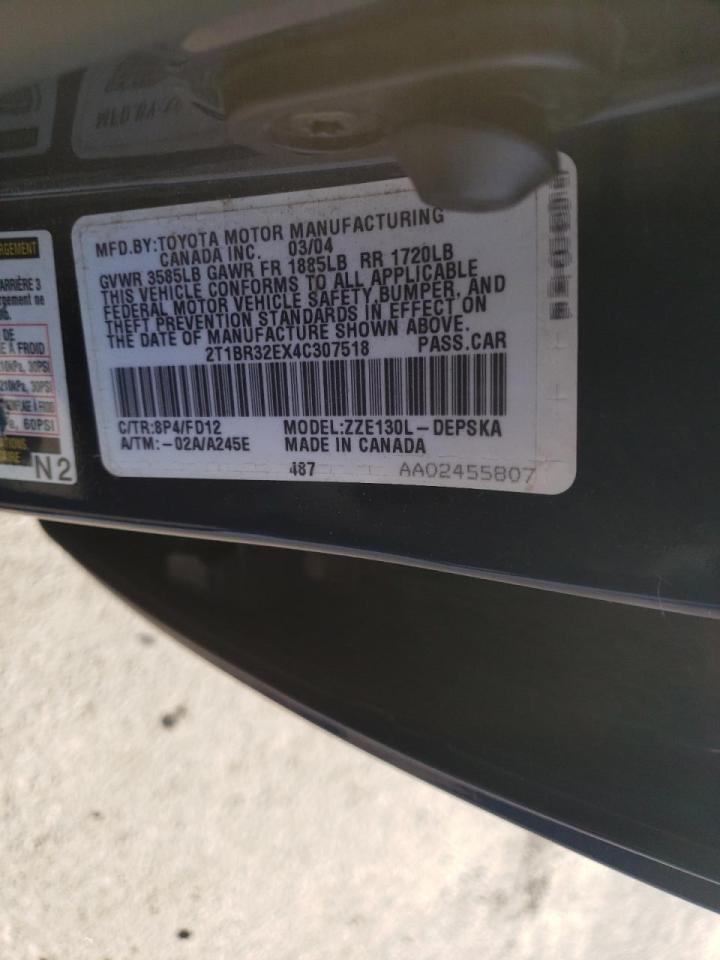 Фото 10 с аукциона – 2004 TOYOTA COROLLA CE с VIN 2T1BR32EX4C307518