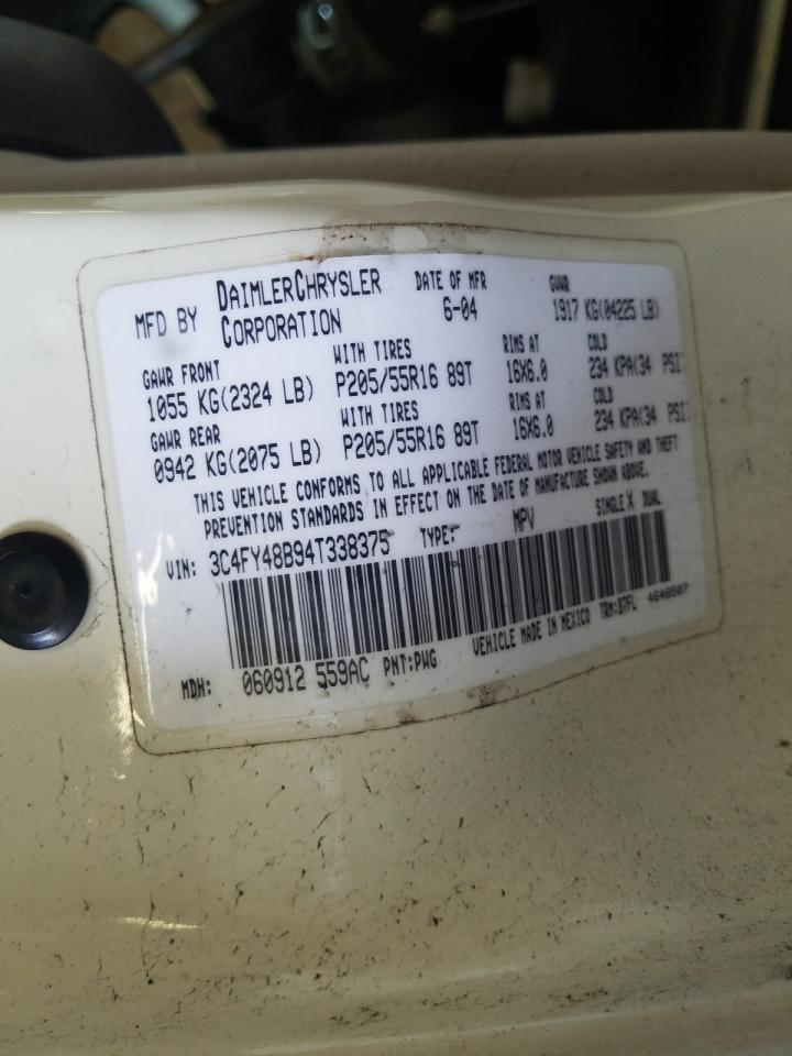 Photo 10 from auction – 2004 CHRYSLER PT CRUISER with VIN 3C4FY48B94T338375