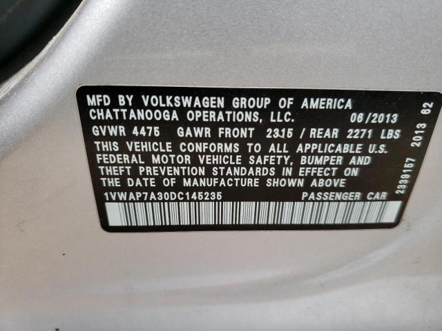 Photo 10 from auction – 2013 VOLKSWAGEN PASSAT S with VIN 1VWAP7A30DC145235