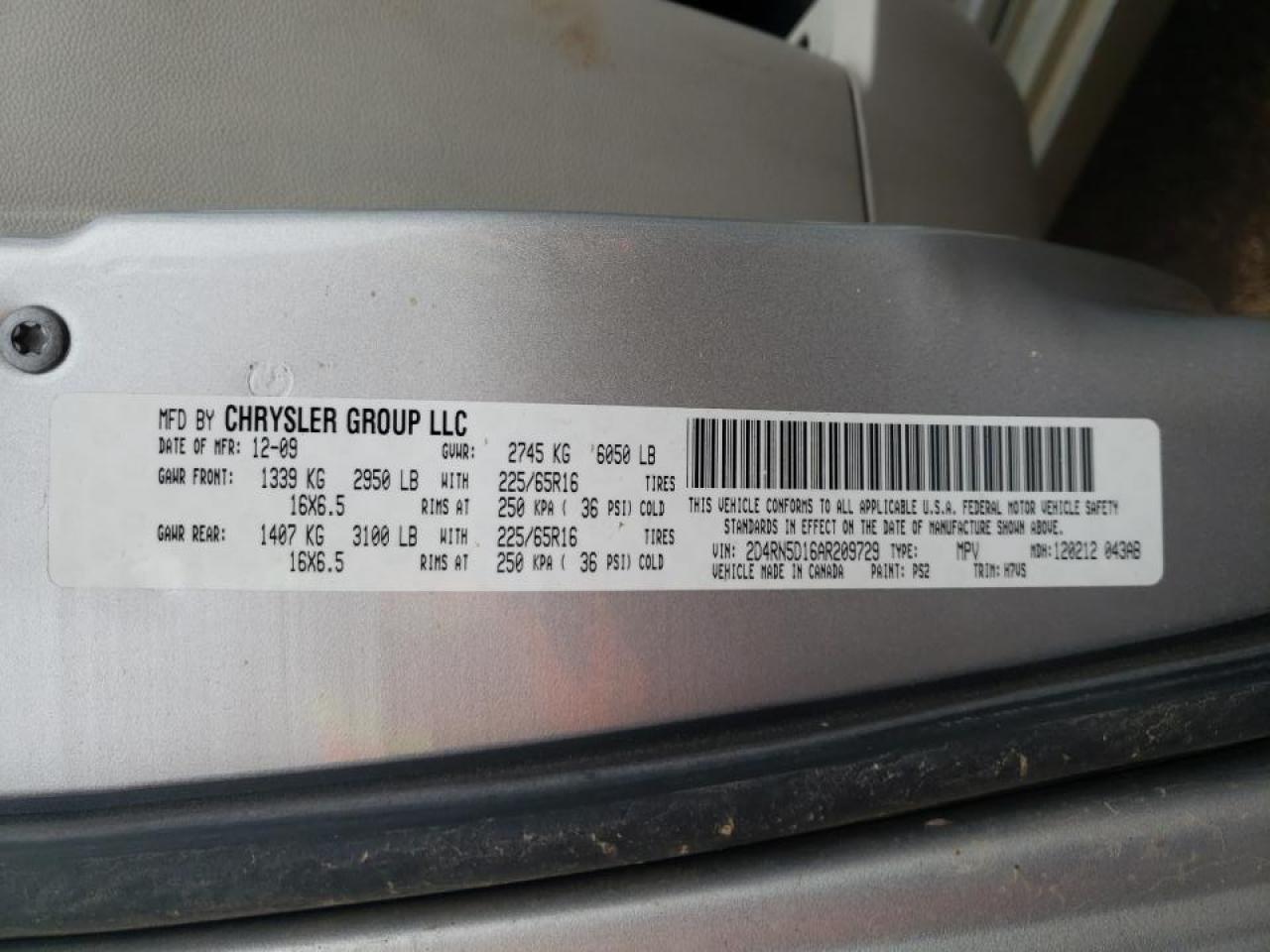 Photo 10 from auction – 2010 DODGE GRAND CARA with VIN 2D4RN5D16AR209729