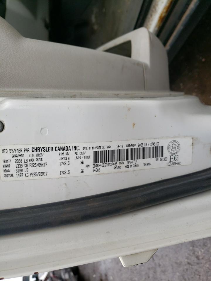 Photo 10 from auction – 2010 DODGE GRAND CARA with VIN 2D4RN4DE6AR437405