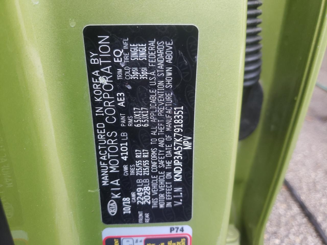 Photo 10 from auction – 2019 KIA SOUL + with VIN KNDJP3A57K7918351