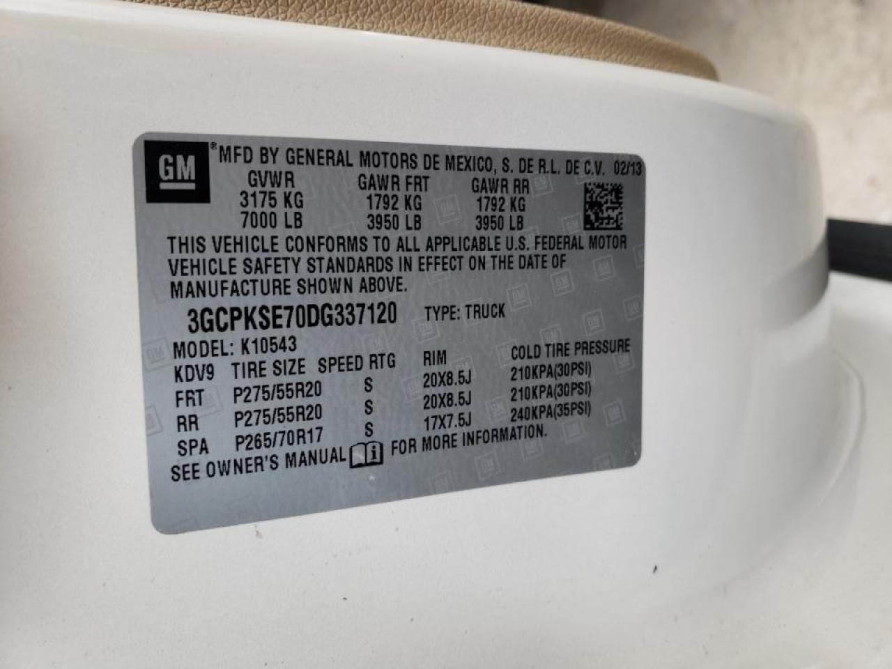 Photo 10 from auction – 2013 CHEVROLET SILVERADO with VIN 3GCPKSE70DG337120