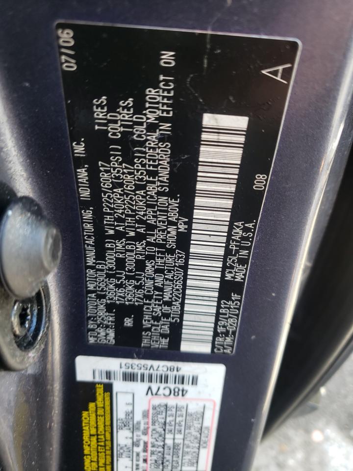 Photo 10 from auction – 2006 TOYOTA SIENNA XLE with VIN 5TDBA22C66S071637