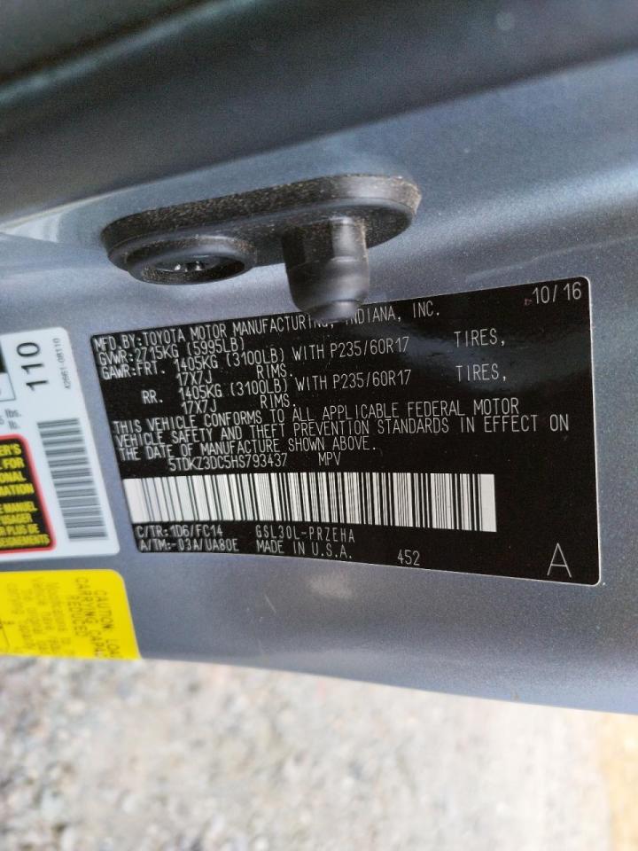 Photo 10 from auction – 2017 TOYOTA SIENNA LE with VIN 5TDKZ3DC5HS793437