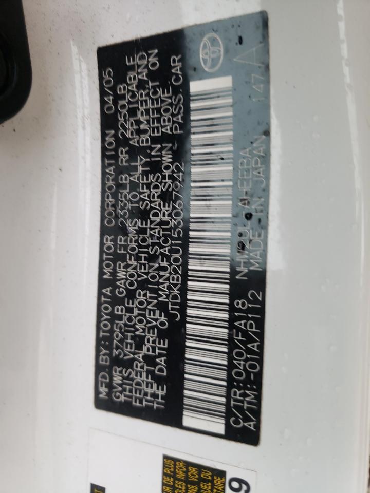 Photo 10 from auction – 2005 TOYOTA PRIUS with VIN JTDKB20U153067942